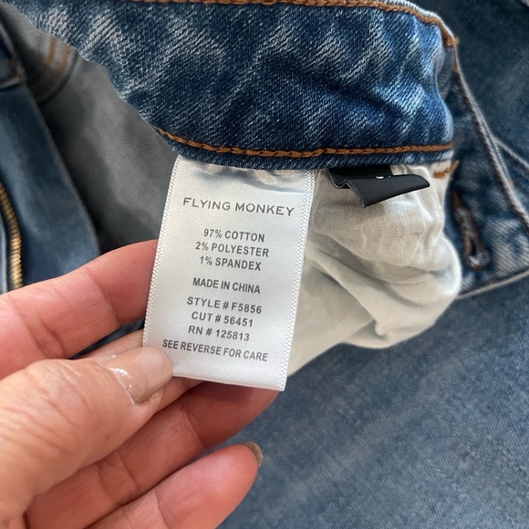 Flying Monkey high rise wide cuffed wide leg medium wash blue denim jeans sz 31 - Picture 8 of 16